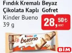 KİNDER BUENO FINDIK KREMALI BEYAZ ÇİKOLATA KAPLI GOFRET 39 G